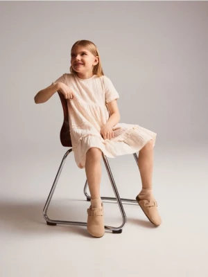 Reserved - Muślinowa sukienka - kremowy