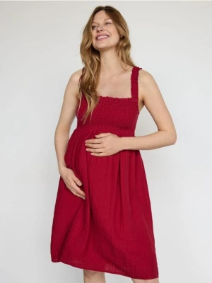 Reserved - Muślinowa sukienka mini - bordowy