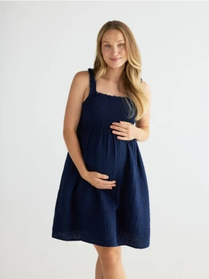 Reserved - Muślinowa sukienka mini - granatowy