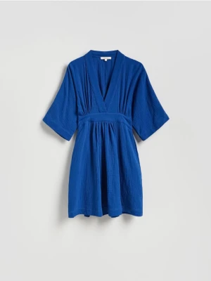 Reserved - Muślinowa sukienka mini - niebieski