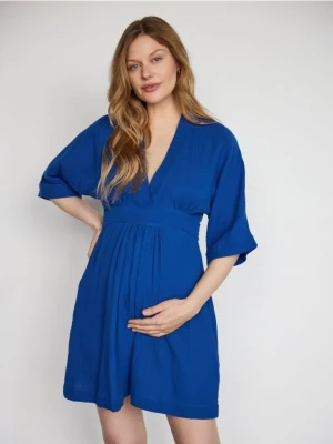 Reserved - Muślinowa sukienka mini - niebieski