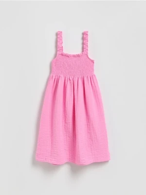 Reserved - Muślinowa sukienka mini - różowy