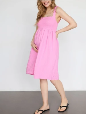 Reserved - Muślinowa sukienka mini - różowy