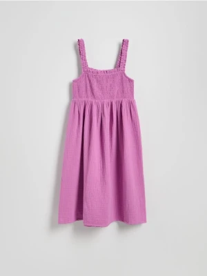 Reserved - Muślinowa sukienka na ramiączkach - fioletowy