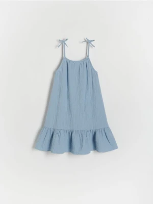 Reserved - Muślinowa sukienka na ramiączkach - jasnoniebieski