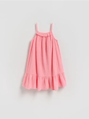 Reserved - Muślinowa sukienka na ramiączkach - różowy