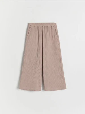 Reserved - Muślinowe spodnie - brązowy