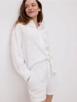 Reserved - Muślinowe szorty - biały