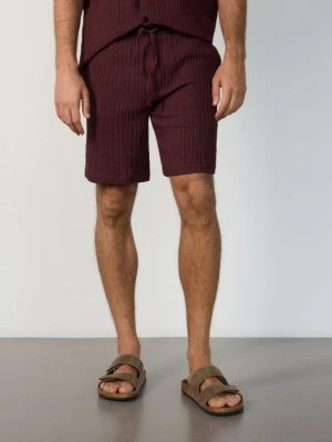 Reserved - Muślinowe szorty - bordowy