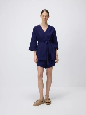 Reserved - Muślinowe szorty - granatowy