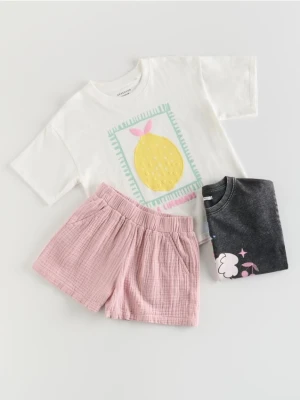 Reserved - Muślinowe szorty - pastelowy róż