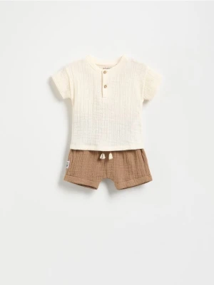 Reserved - Muślinowy komplet - kremowy