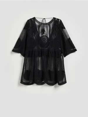 Reserved - Narzutka plażowa z bawełną - czarny