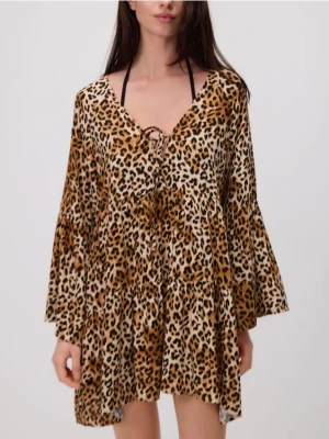 Reserved - Narzutka plażowa z wiskozy - brązowy