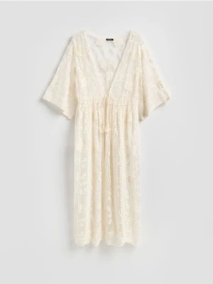 Reserved - Narzutka plażowa - złamana biel