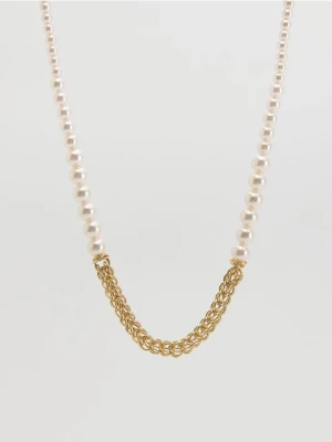 Reserved - Naszyjnik z koralikami - biały