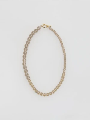 Reserved - Naszyjnik z kuleczkami - brązowy