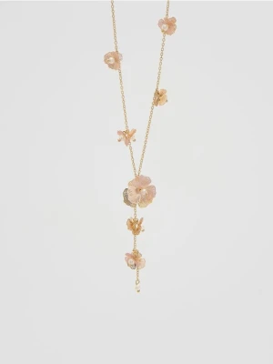 Reserved - Naszyjnik z kwiatową zawieszką - wielobarwny