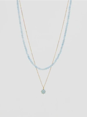 Reserved - Naszyjnik z naturalnymi kamieniami - jasnoniebieski