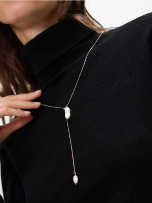 Reserved - Naszyjnik z naturalnymi perłami - biały