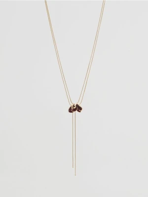 Reserved - Naszyjnik z zawieszką - ciemnofioletowy