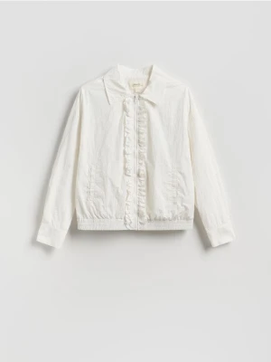 Reserved - Nylonowa kurtka bomber - biały