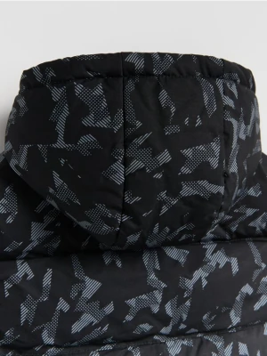 Reserved - Ocieplana kamizelka z kapturem - czarny