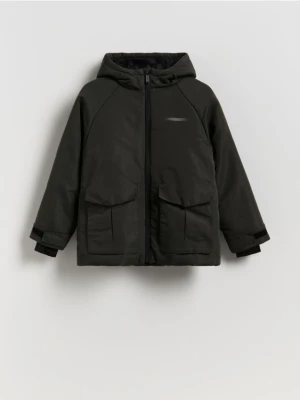 Reserved - Ocieplana kurtka parka - ciemnoszary