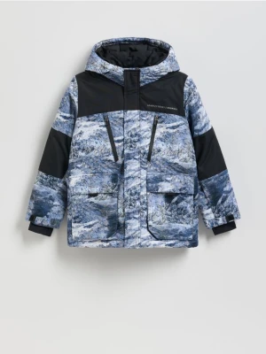 Reserved - Ocieplana kurtka z kapturem - wielobarwny