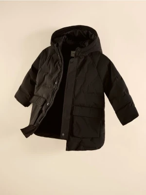 Reserved - Ocieplana parka z kapturem - czarny