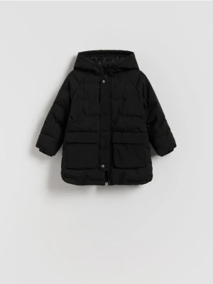 Reserved - Ocieplana parka z kapturem - czarny