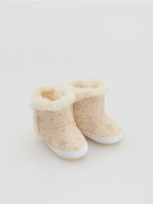 Reserved - Ocieplane botki - kremowy