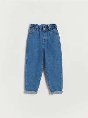 Reserved - Ocieplane jeansy baggy - niebieski