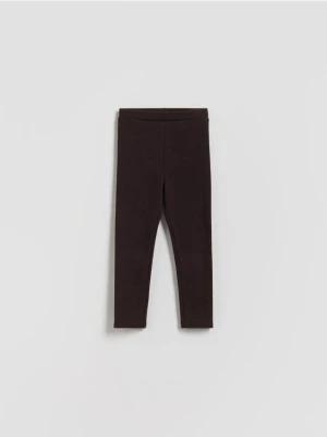 Reserved - Ocieplane legginsy - ciemnobrązowy