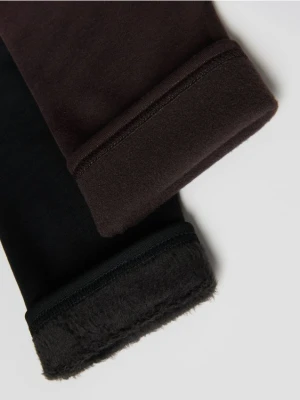 Reserved - Ocieplane legginsy - ciemnobrązowy