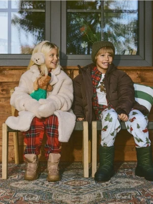 Reserved - Ocieplane śniegowce z wiązaniem - brązowy