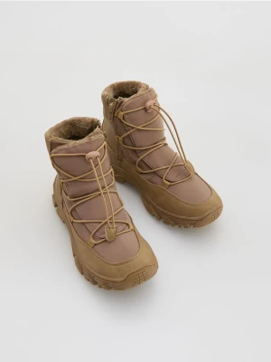 Reserved - Ocieplane śniegowce z wiązaniem - brązowy