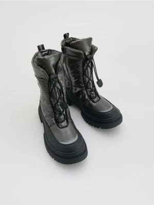 Reserved - Ocieplane śniegowce z wiązaniem - czarny