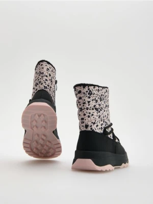 Reserved - Ocieplane śniegowce z wiązaniem - czarny