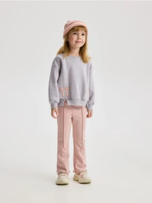 Reserved - Ocieplane spodnie flare - brudny róż