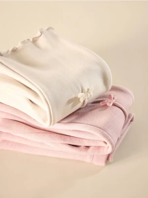 Reserved - Ocieplane spodnie flare - brudny róż