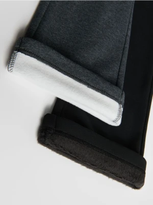 Reserved - Ocieplane spodnie flare - ciemnoszary