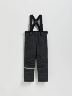 Reserved - Ocieplane spodnie na szelkach - czarny