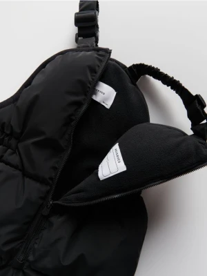 Reserved - Ocieplane spodnie na szelkach - czarny