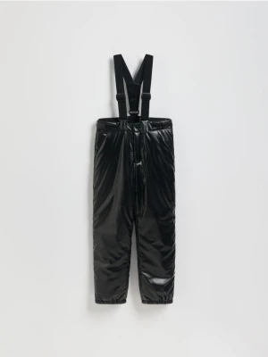 Reserved - Ocieplane spodnie na szelkach - czarny