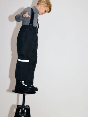 Reserved - Ocieplane spodnie na szelkach - czarny