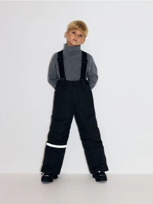 Reserved - Ocieplane spodnie na szelkach - czarny