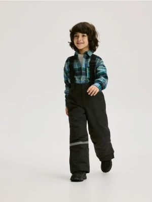 Reserved - Ocieplane spodnie na szelkach - czarny