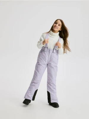 Reserved - Ocieplane spodnie na szelkach - lawendowy
