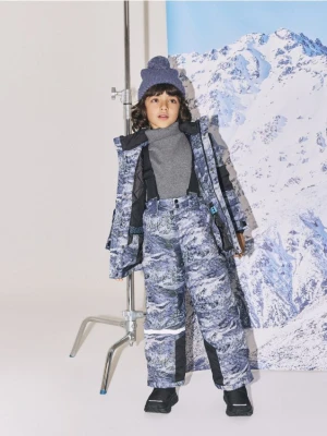 Reserved - Ocieplane spodnie na szelkach - wielobarwny